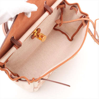 Herbag PM Twill Ash & Vache Hunter Leather & Canvas Zip Top-handle Handtasche Beige 
