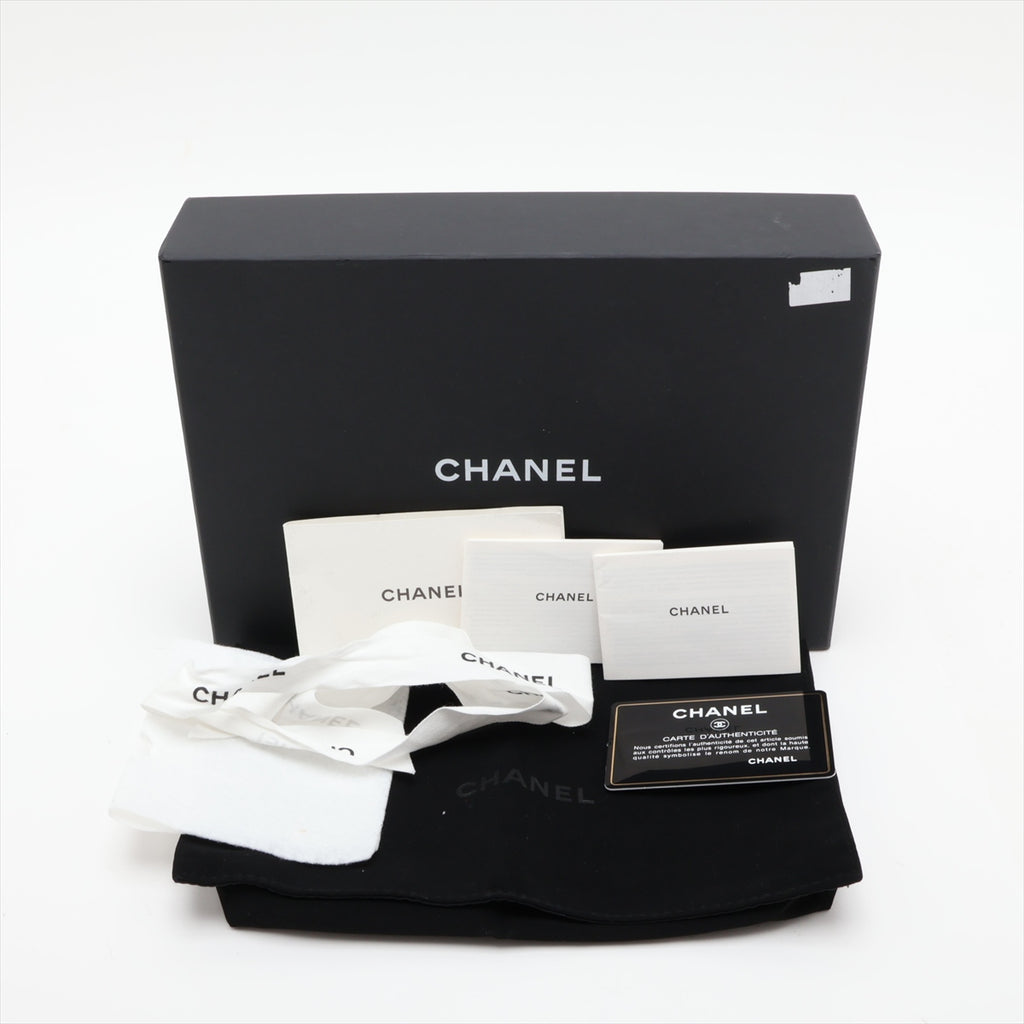 WOC Caviar Leder Quilted Flap Umhängetasche Schwarz 