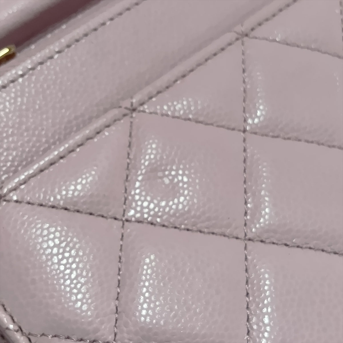WOC Caviar Leder wattiertem Flap Crossbody Pink 