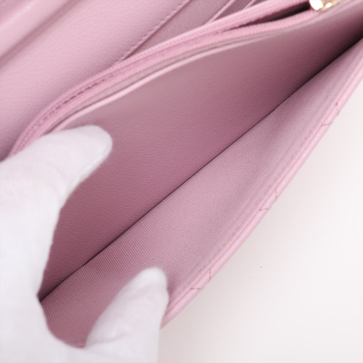 WOC Caviar Leder wattiertem Flap Crossbody Pink 