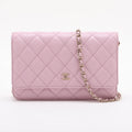 WOC Caviar Leder wattiertem Flap Crossbody Pink 