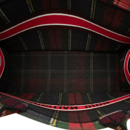 Book Tote Große Handtasche mit Canvas und Stickerei im Tartan-Karos 
