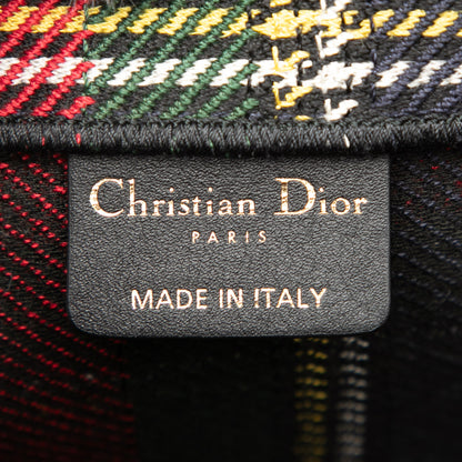 Book Tote Große Handtasche mit Canvas und Stickerei im Tartan-Karos 
