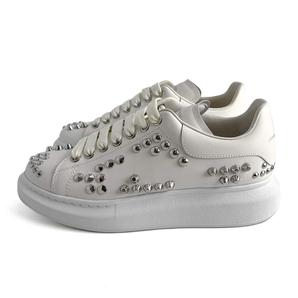Second hand Alexander Mcqueen Top Low Studed Leather Sneakers 40 White - Tabita Bags