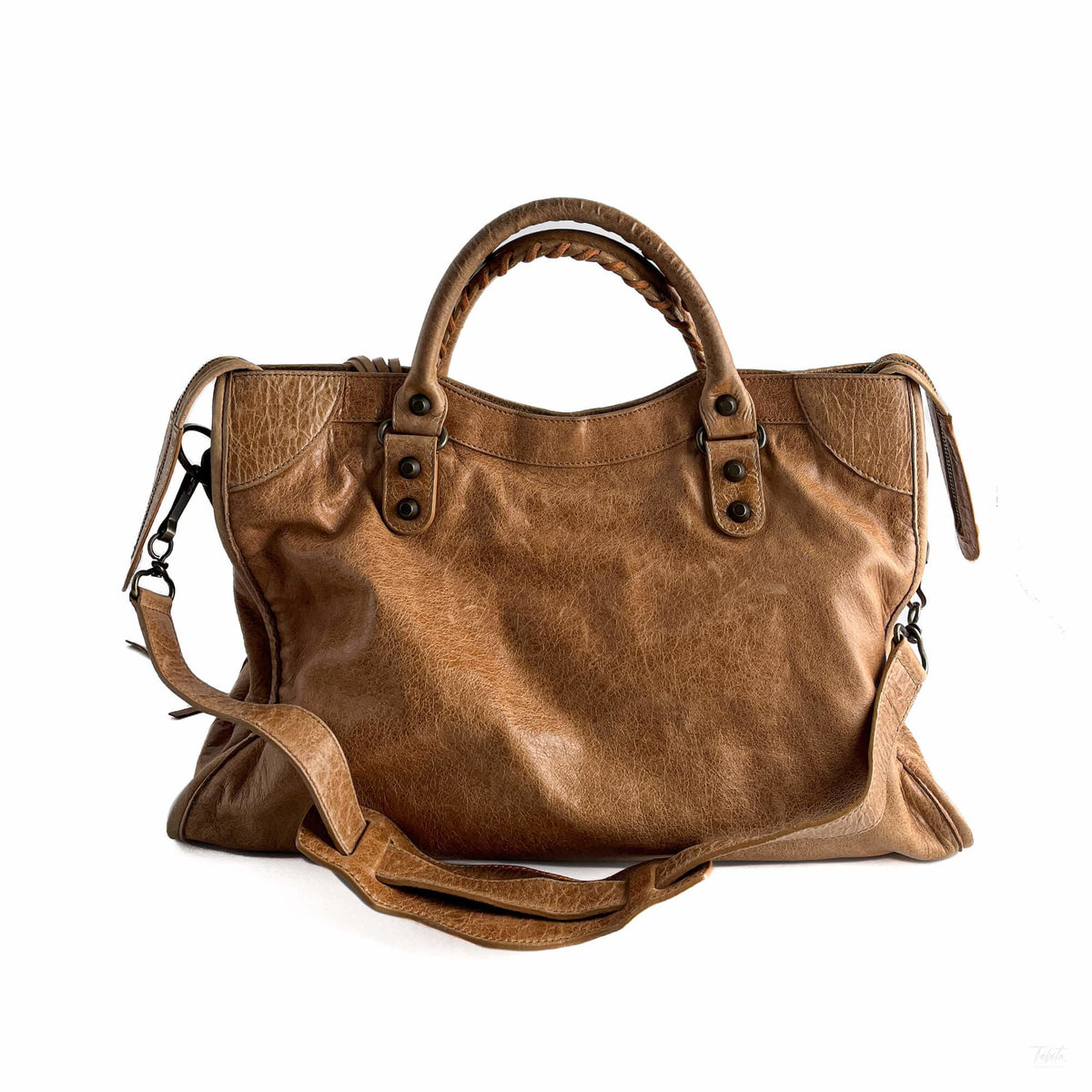 Second hand Balenciaga City Leather Shoulder Bag Beige - Tabita Bags