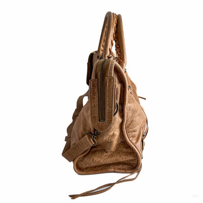 Second hand Balenciaga City Leather Shoulder Bag Beige - Tabita Bags