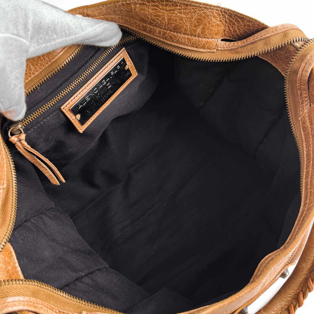 Second hand Balenciaga City Leather Shoulder Bag Beige - Tabita Bags