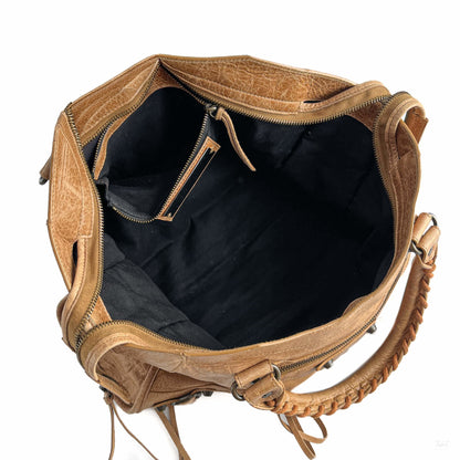 Second hand Balenciaga City Leather Shoulder Bag Beige - Tabita Bags