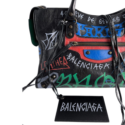 Second hand Balenciaga City Leather Shoulder Bag Black - Tabita Bags