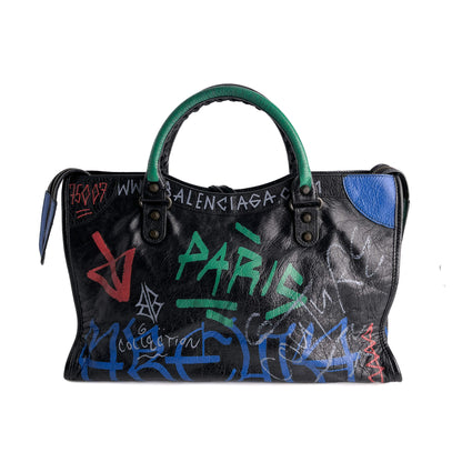 Second hand Balenciaga City Leather Shoulder Bag Black - Tabita Bags