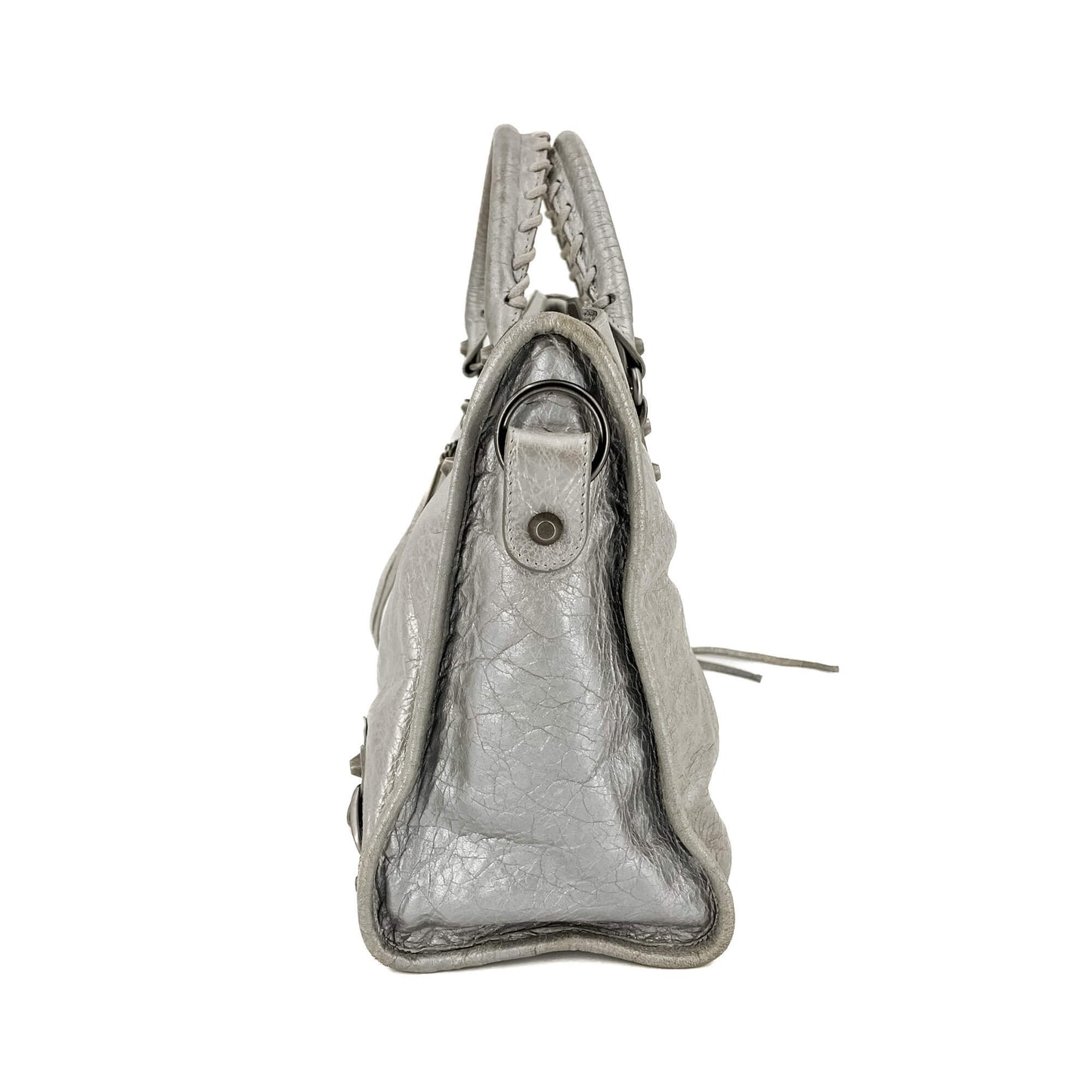 Second hand Balenciaga City Medium Leather 2-Ways Bag metallic silver - Tabita Bags