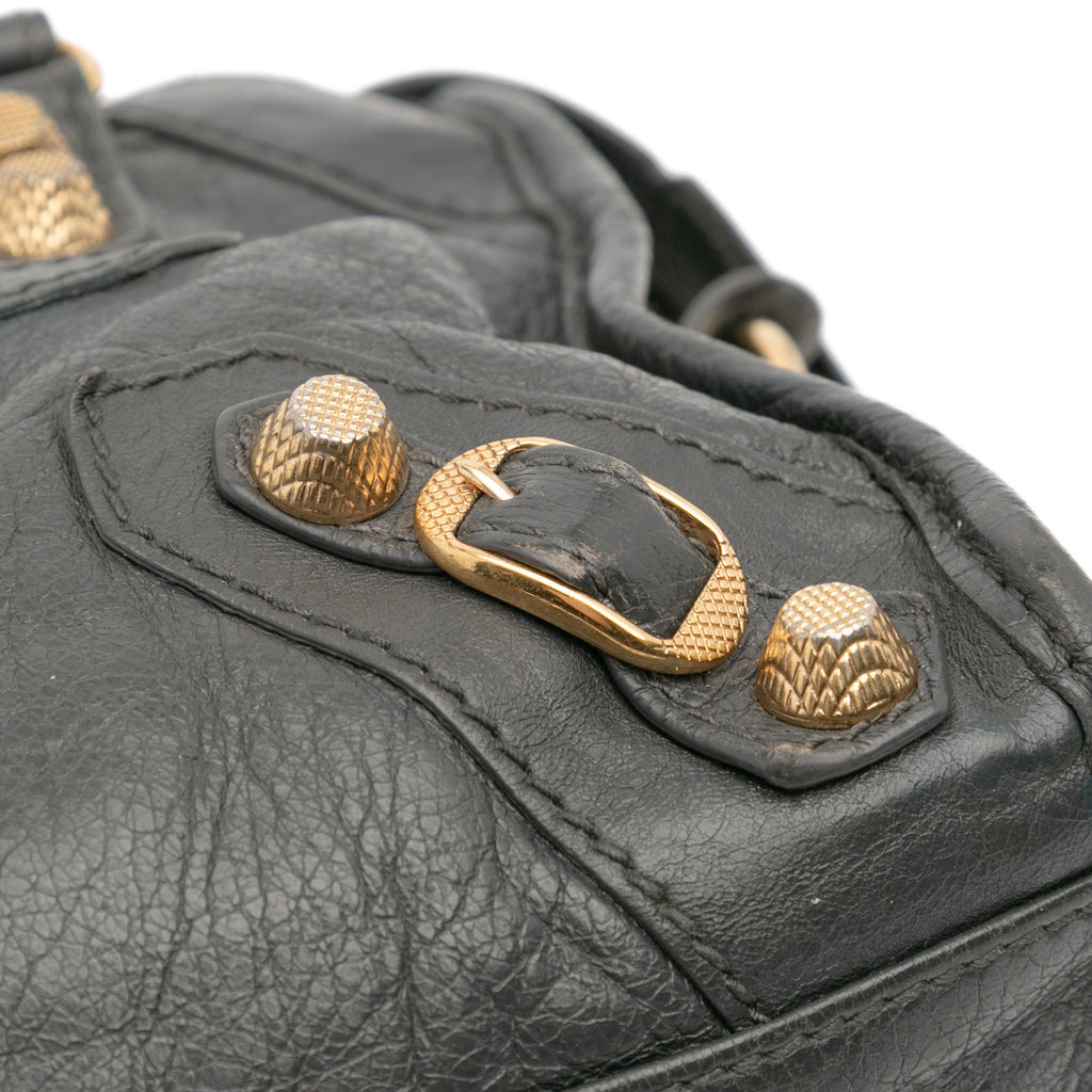 Second hand Balenciaga City Mini Leather Handbag Grey - Tabita Bags