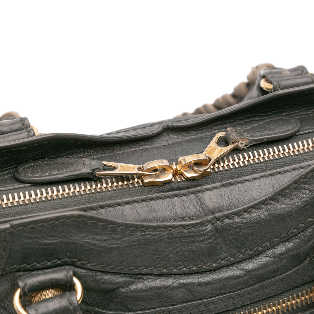 Second hand Balenciaga City Mini Leather Handbag Grey - Tabita Bags