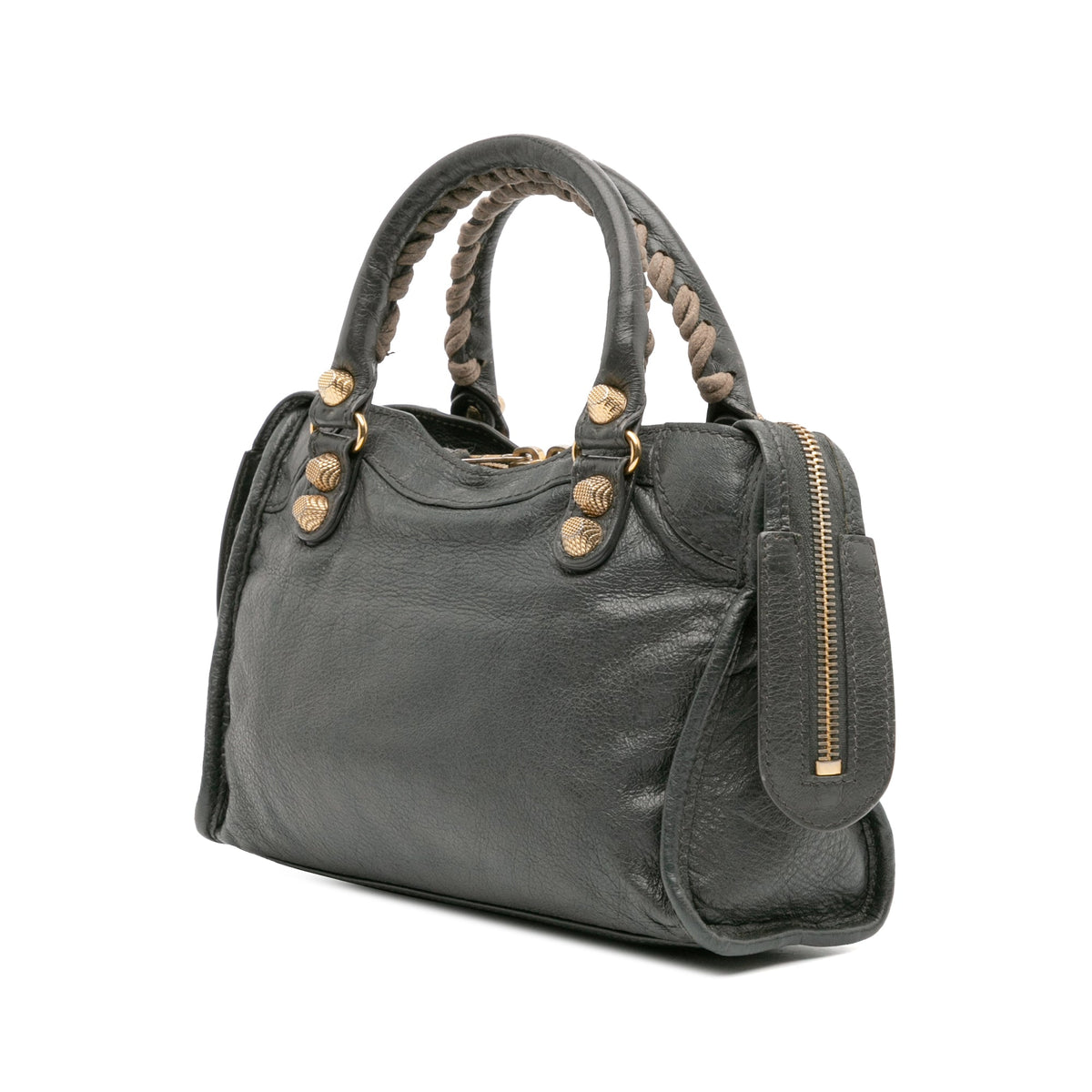 Second hand Balenciaga City Mini Leather Handbag Grey - Tabita Bags