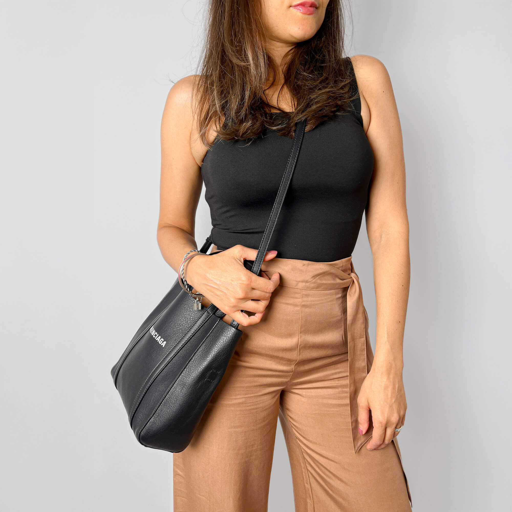 Balenciaga Everyday XXS Leather Tote Crossbody Black - Tabita Bags