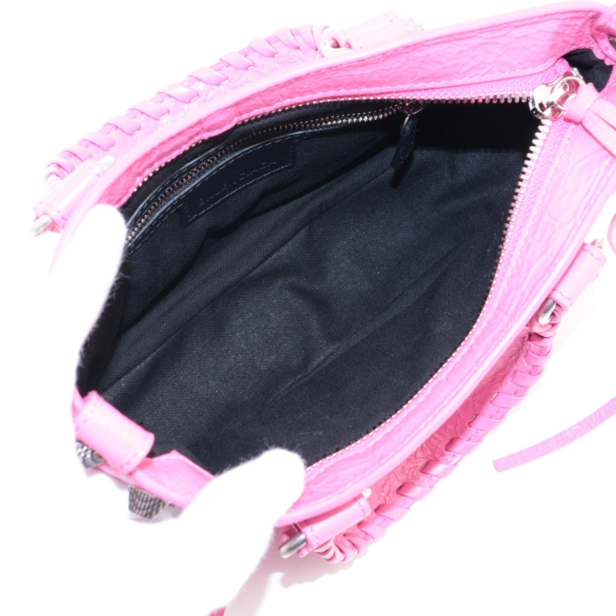 Second hand Balenciaga Le Cagole Mini Lambskin Leather Satchel Shoulder Bag Pink - Tabita Bags