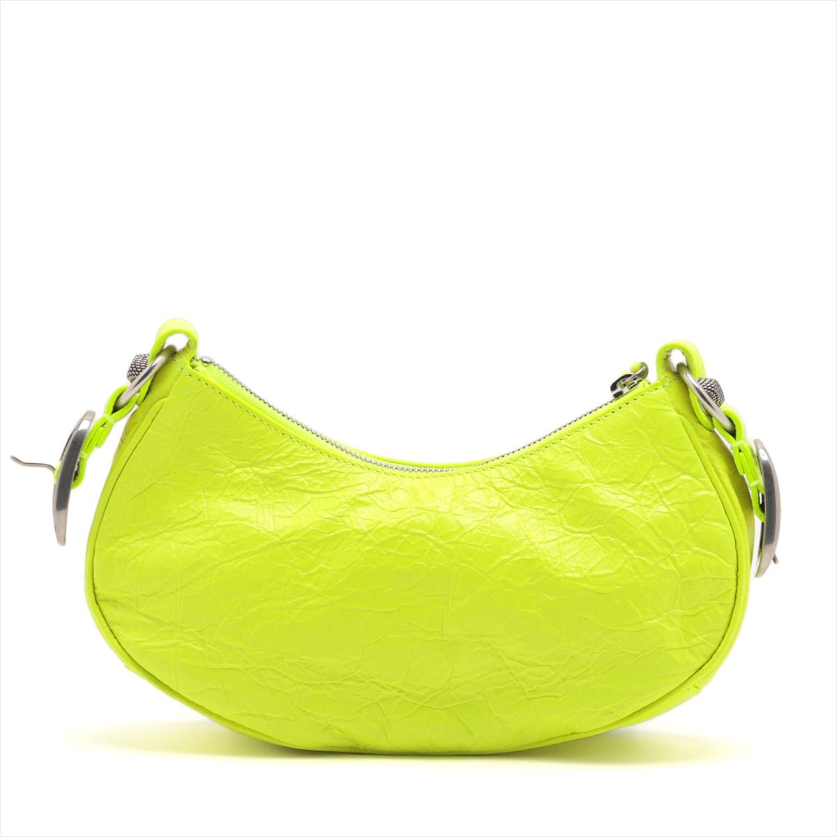 Second hand Balenciaga Le Cagole XS Arena Lambskin Leather 2-Ways Hobo Bag Fluo - Tabita Bags