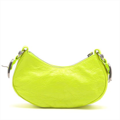 Second hand Balenciaga Le Cagole XS Arena Lambskin Leather 2-Ways Hobo Bag Fluo - Tabita Bags