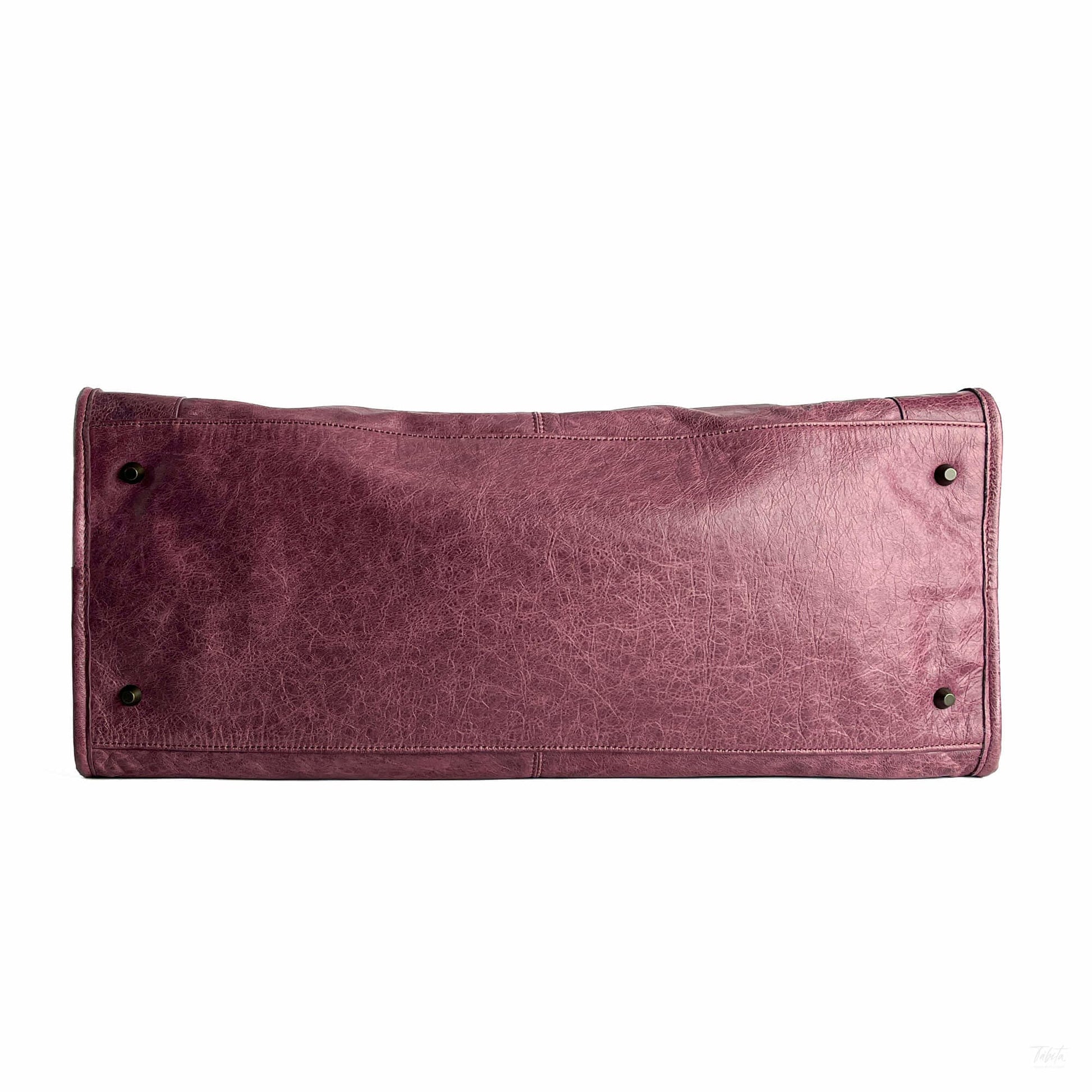 Second hand Balenciaga Le City Large Leather NO SHOULDER STRAP Shoulder Bag Purple - Tabita Bags