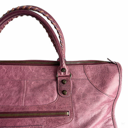 Second hand Balenciaga Le City Large Leather NO SHOULDER STRAP Shoulder Bag Purple - Tabita Bags