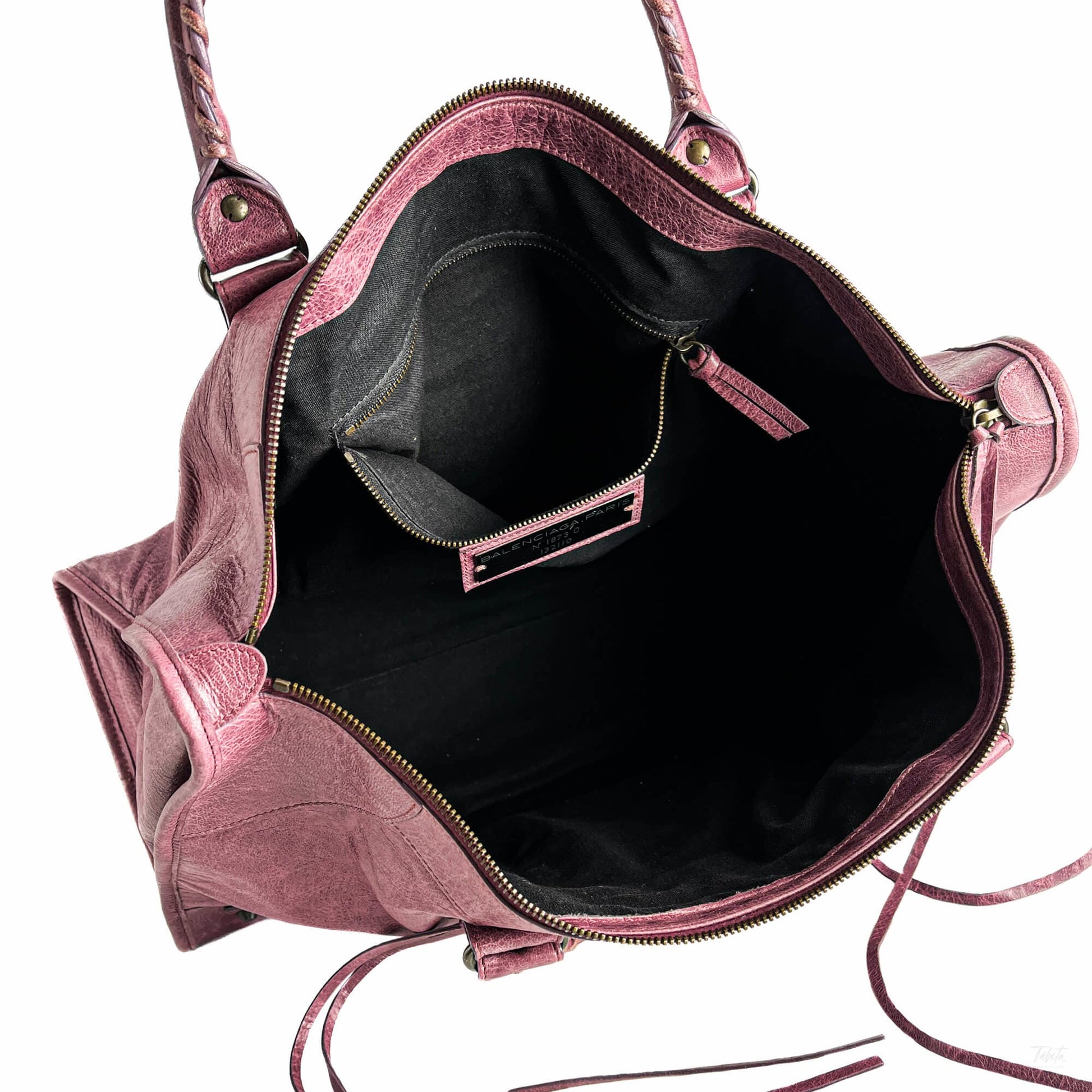 Second hand Balenciaga Le City Large Leather NO SHOULDER STRAP Shoulder Bag Purple - Tabita Bags