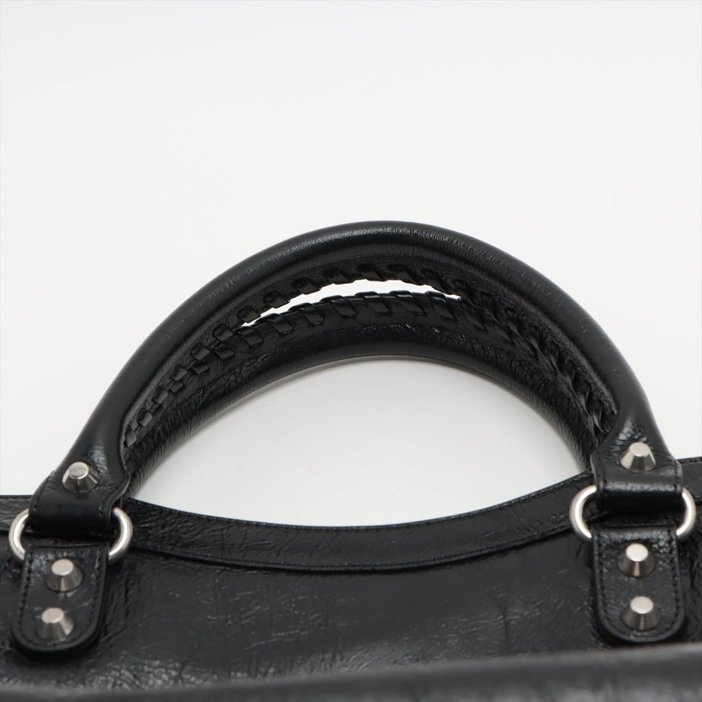 Second hand Balenciaga Le City Medium Leather 2 - Ways Shoulder Bag Black - Tabita Bags