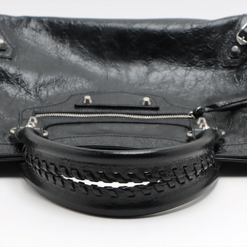 Second hand Balenciaga Le City Medium Leather 2 - Ways Shoulder Bag Black - Tabita Bags