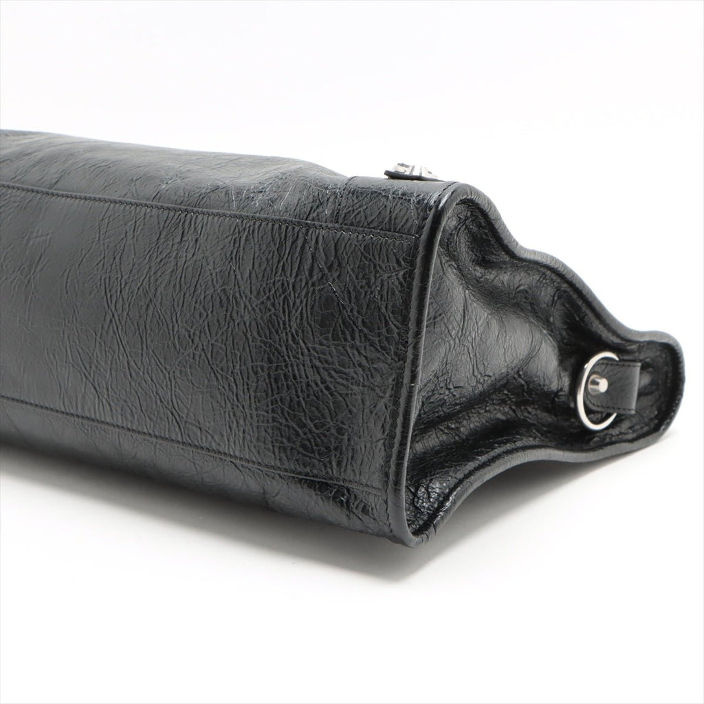 Second hand Balenciaga Le City Medium Leather 2 - Ways Shoulder Bag Black - Tabita Bags
