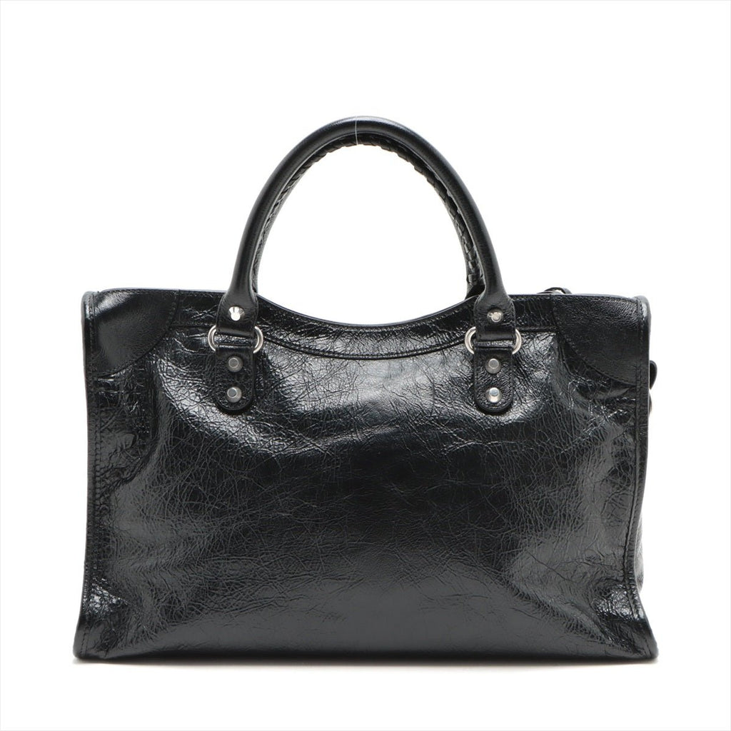 Second hand Balenciaga Le City Medium Leather 2 - Ways Shoulder Bag Black - Tabita Bags