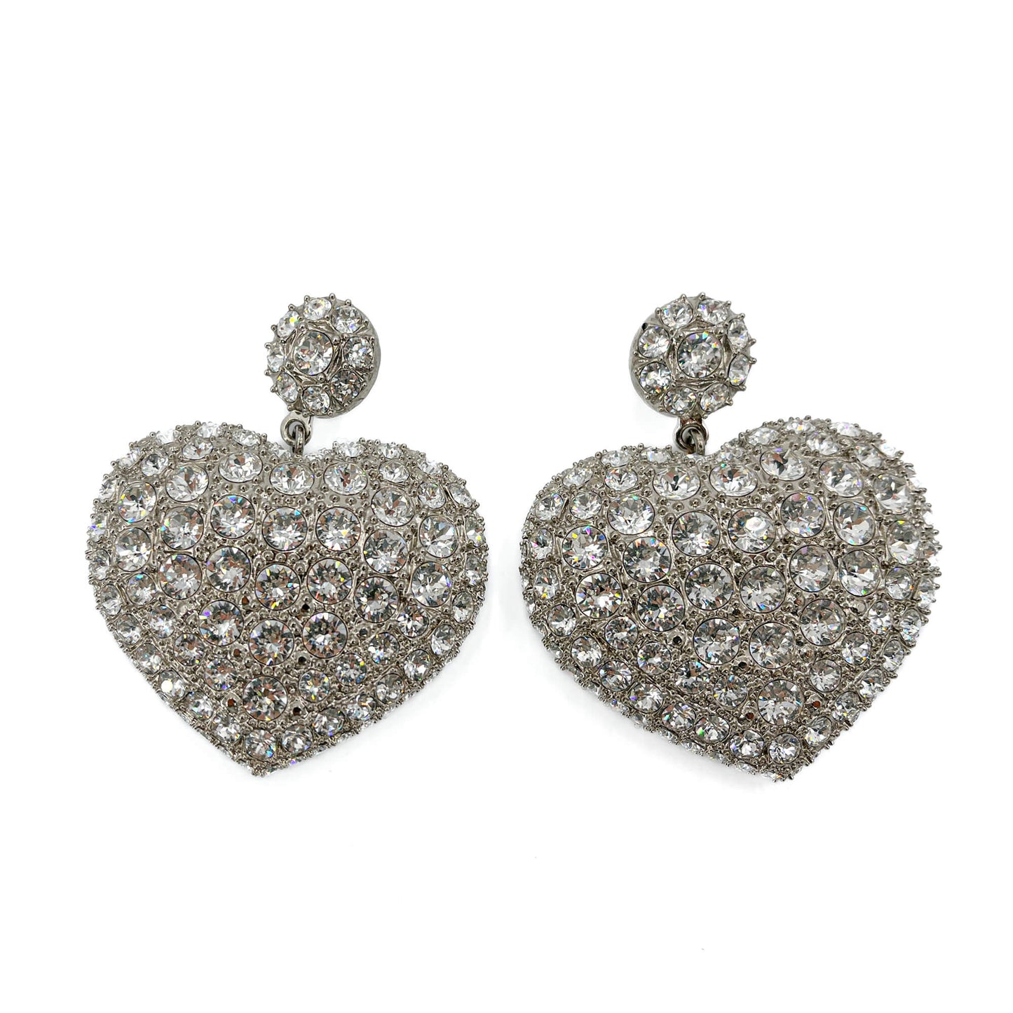 Second hand Balenciaga Pendant Earrings Metal Heart Silver - Tabita Bags