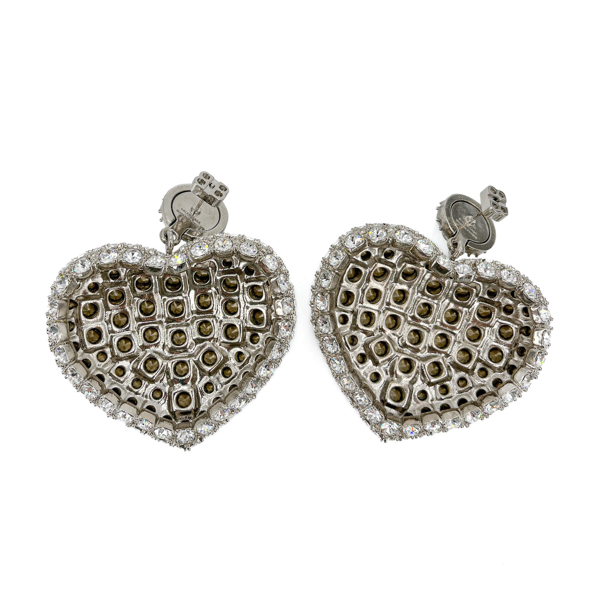 Second hand Balenciaga Pendant Earrings Metal Heart Silver - Tabita Bags