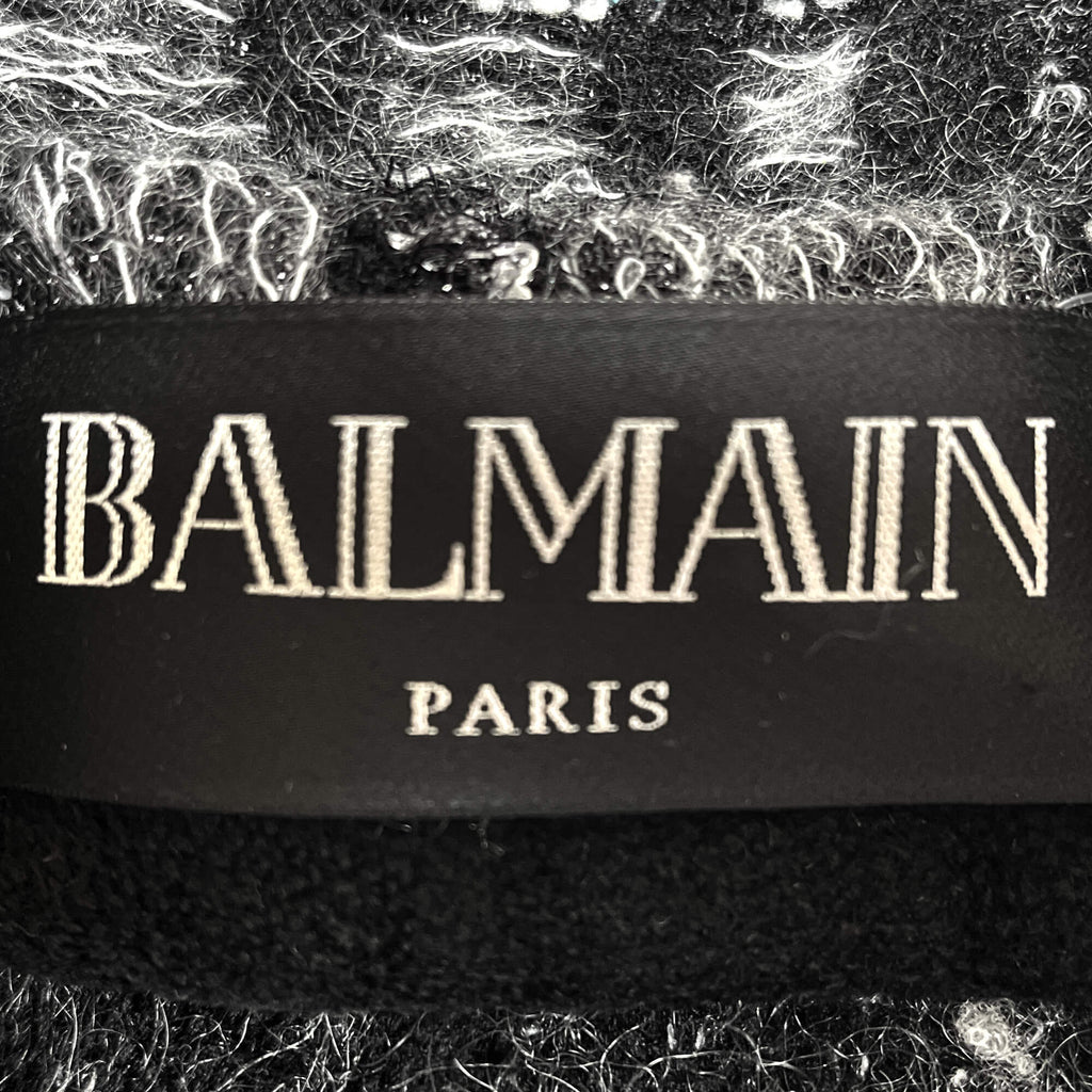 Second hand Balmain Double - breasted Checked Tweed & Viscose Blazer 38 Black & White - Tabita Bags