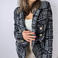 Second hand Balmain Double - breasted Checked Tweed & Viscose Blazer 38 Black & White - Tabita Bags