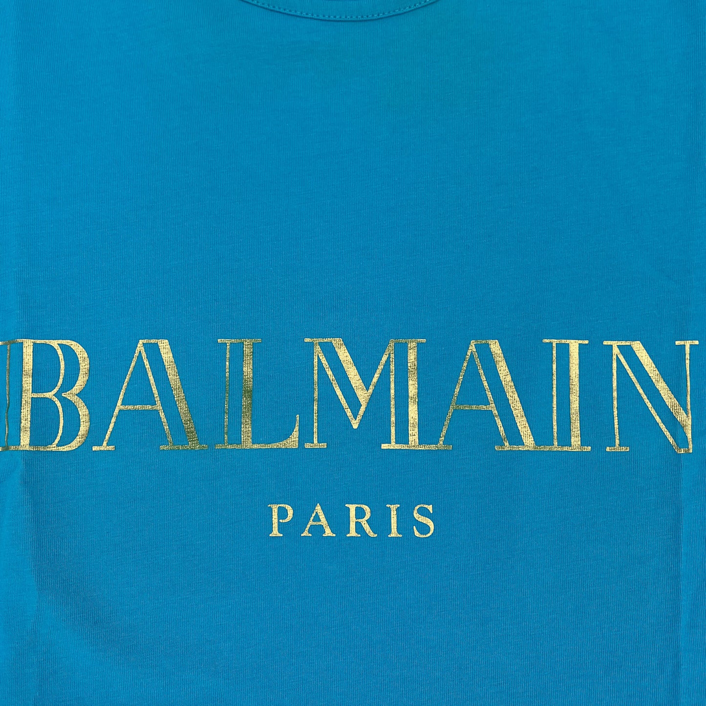 Second hand Balmain Tank Top Gold Lion - Buttons Cotton Tshirt Blue - Tabita Bags