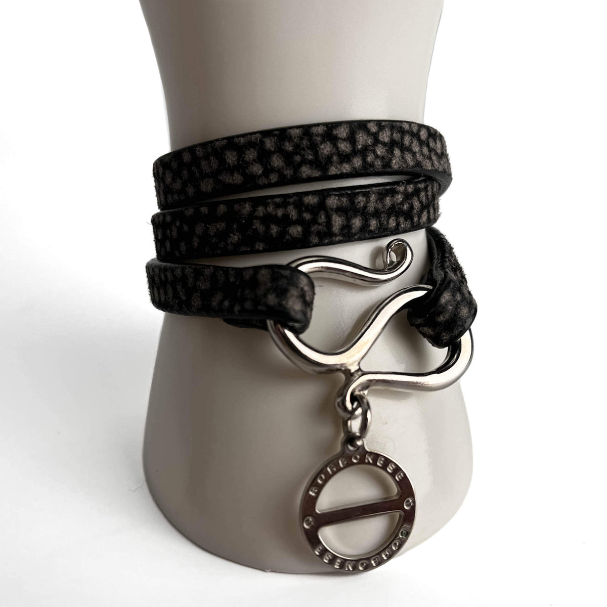 Second hand Borbonese Double Turn Leather Bracelet Bicolor - Tabita Bags