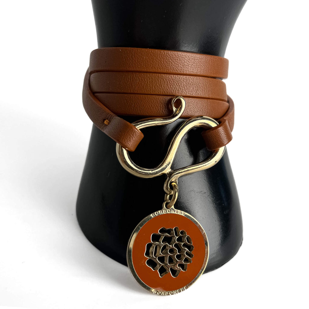 Second hand Borbonese Double Turn Leather Bracelet Bicolor - Tabita Bags