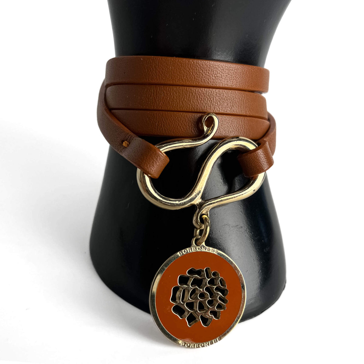 Second hand Borbonese Double Turn Leather Bracelet Bicolor - Tabita Bags