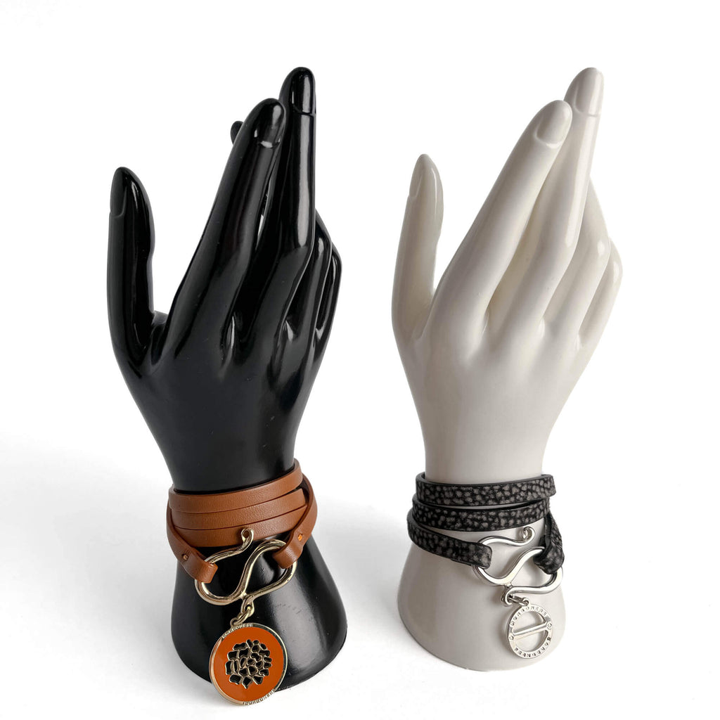 Second hand Borbonese Double Turn Leather Bracelet Bicolor - Tabita Bags