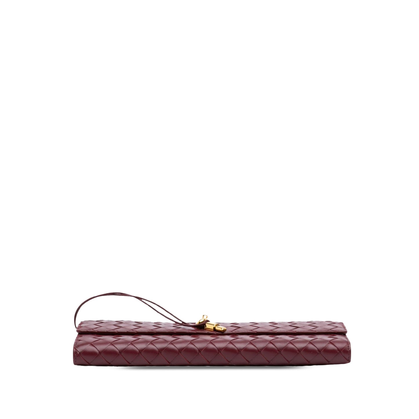 Second hand Bottega Veneta Andiamo Lambskin Leather Intrecciato Clutch Red - Tabita Bags