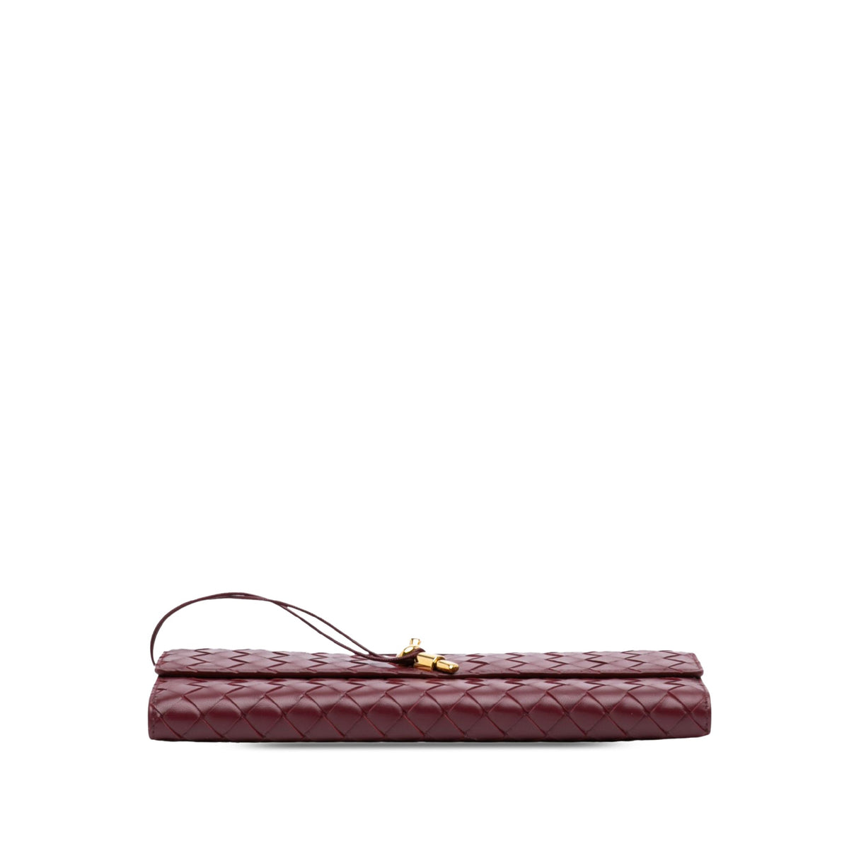 Second hand Bottega Veneta Andiamo Lambskin Leather Intrecciato Clutch Red - Tabita Bags