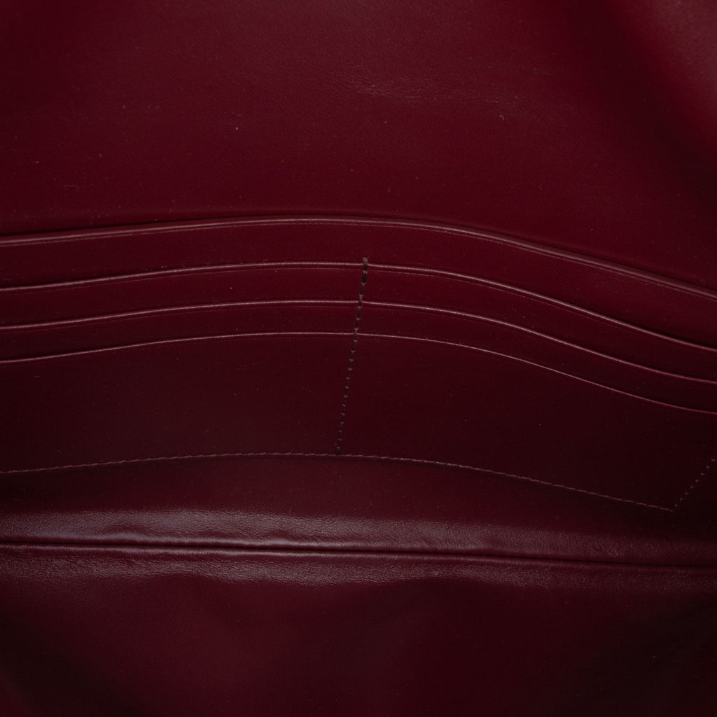 Second hand Bottega Veneta Andiamo Lambskin Leather Intrecciato Clutch Red - Tabita Bags