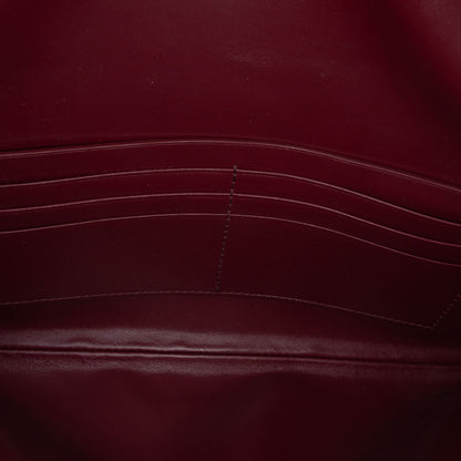 Second hand Bottega Veneta Andiamo Lambskin Leather Intrecciato Clutch Red - Tabita Bags
