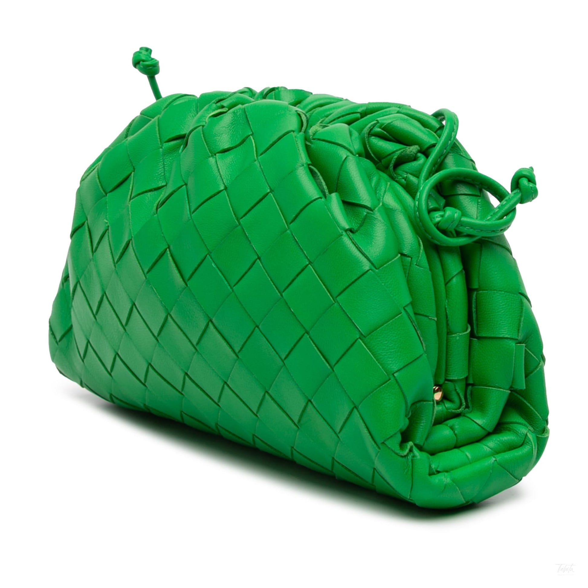 Second hand Bottega Veneta Clutch Nappa Leather Intrecciato Bag Green - Tabita Bags