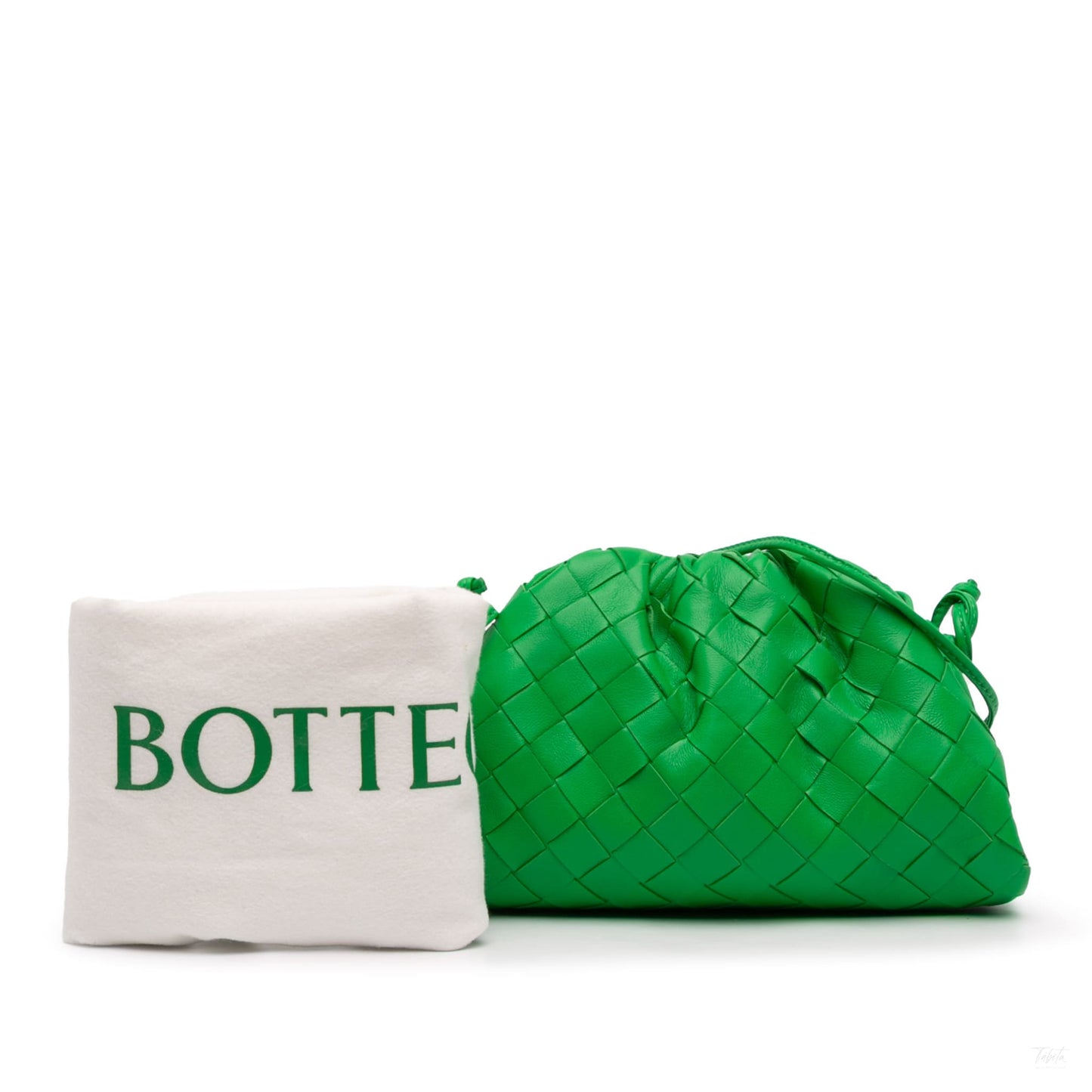 Second hand Bottega Veneta Clutch Nappa Leather Intrecciato Bag Green - Tabita Bags