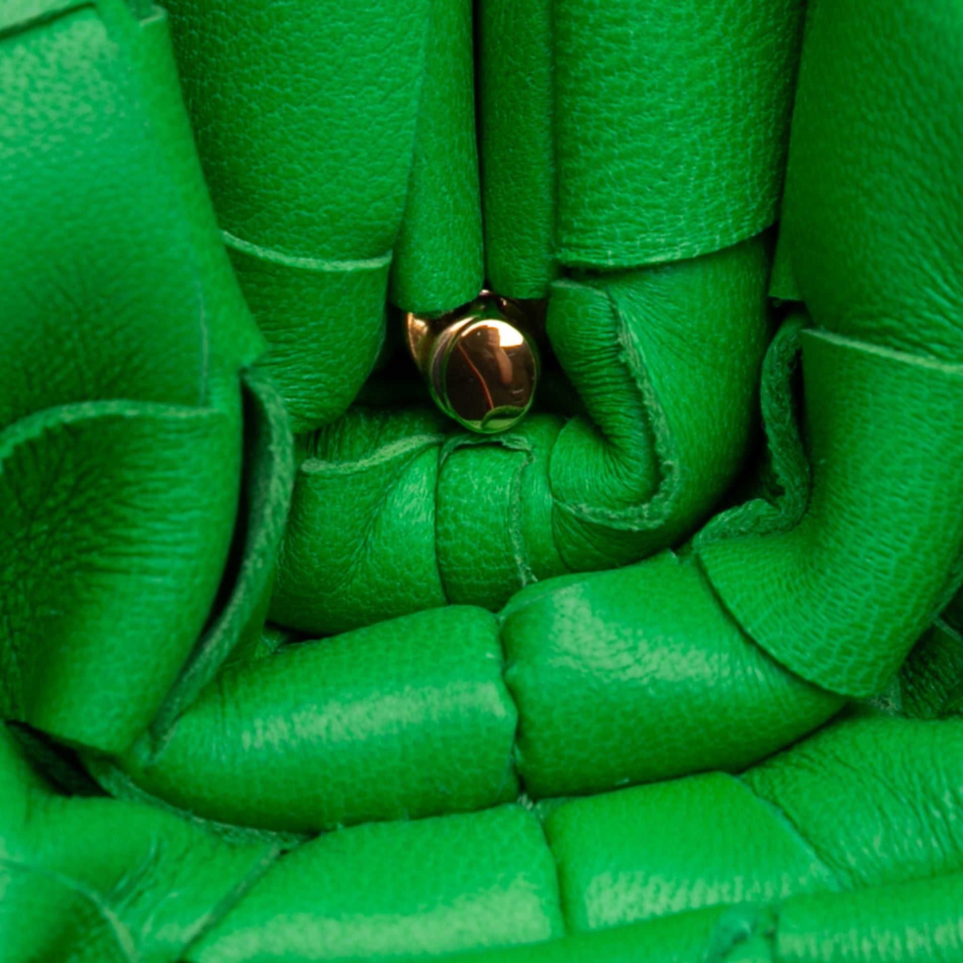 Second hand Bottega Veneta Clutch Nappa Leather Intrecciato Bag Green - Tabita Bags