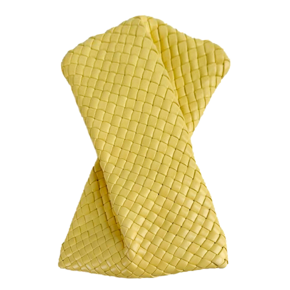 Second hand Bottega Veneta Crisscross Nappa Leather Intrecciato Clutch With Chain Bag Yellow - Tabita Bags