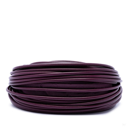 Second hand Bottega Veneta Double Knot Nappa Leather Tubular Hobo Handbag Purple - Tabita Bags