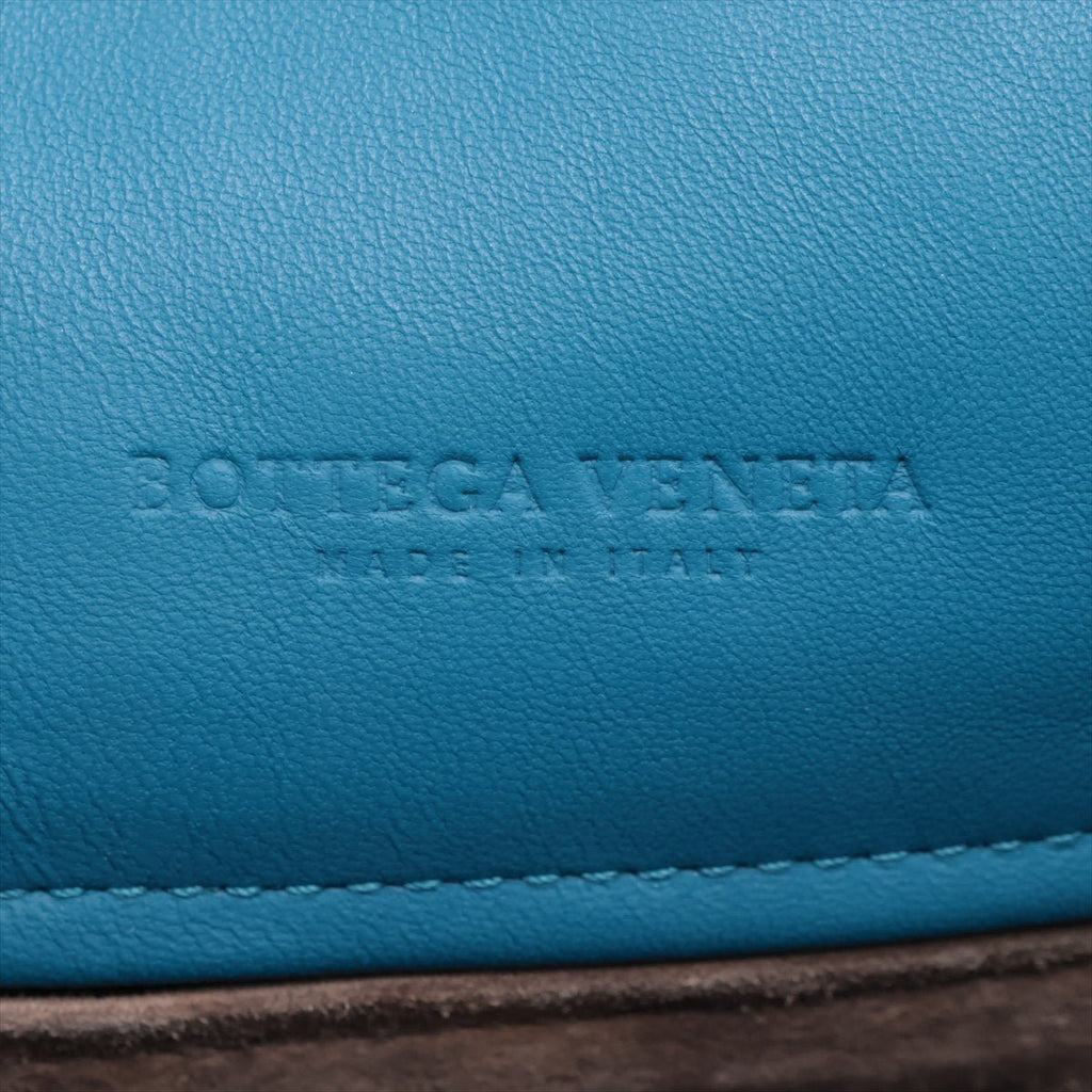 Second hand Bottega Veneta Flap Crossbody Braided Leather Blue - Tabita Bags