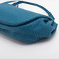 Second hand Bottega Veneta Flap Crossbody Braided Leather Blue - Tabita Bags