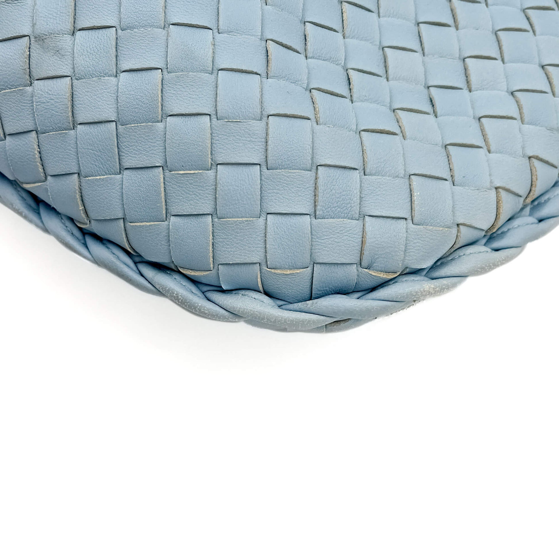 Second hand Bottega Veneta Hobo Shoulder Bag Intrecciato Leather 2-Ways Blue - Tabita Bags